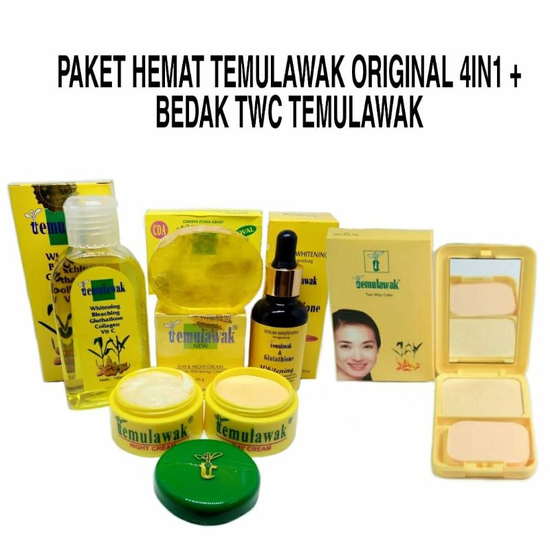 Paket Cream Temulawak Komplit 5in1 / Lengkap Temulawak 5in1 +serum / Paket Lengkap Temulawak Original 5in1