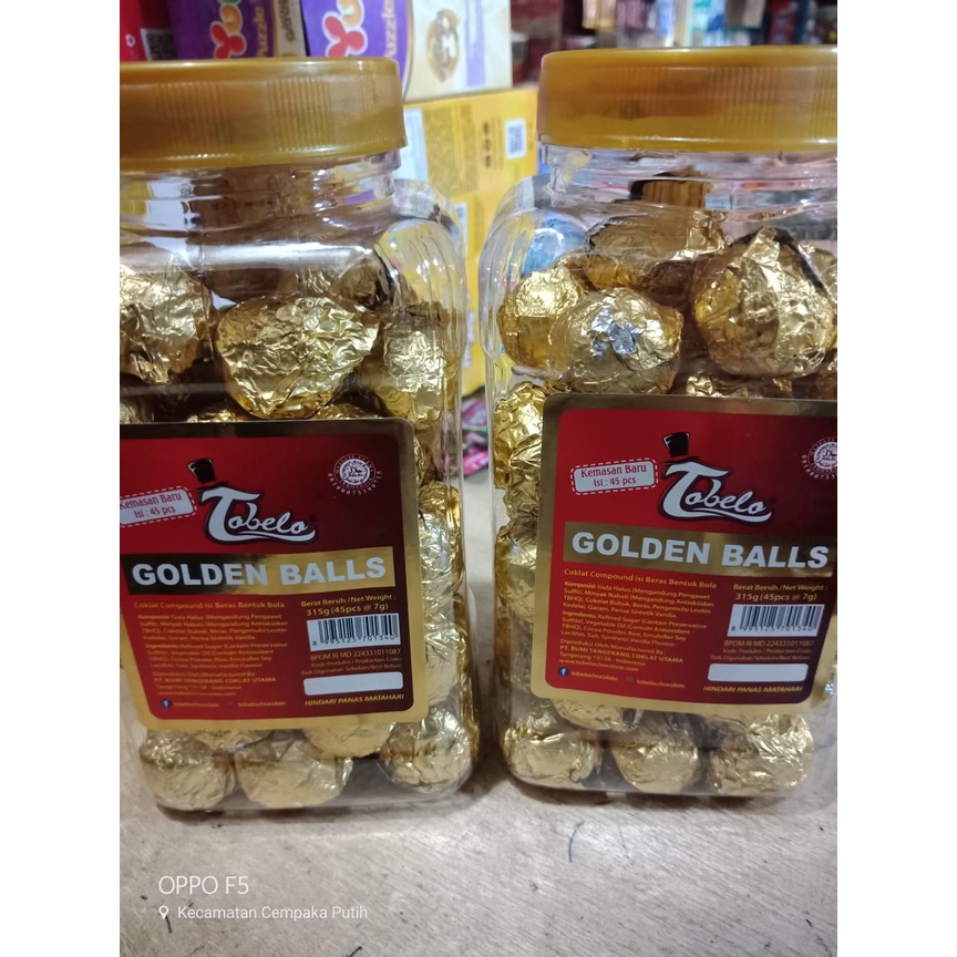 

Cokelat Tobelo Golden Balls Toples isi 40 pcs