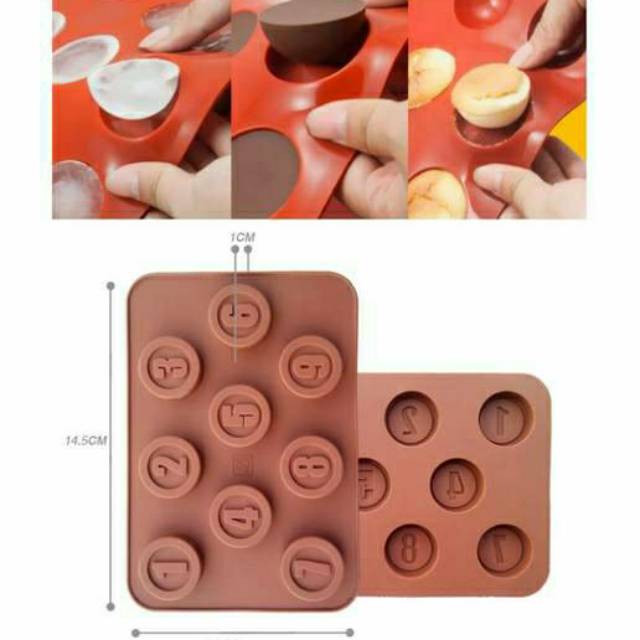 Cetakan Coklat Angka Bulat