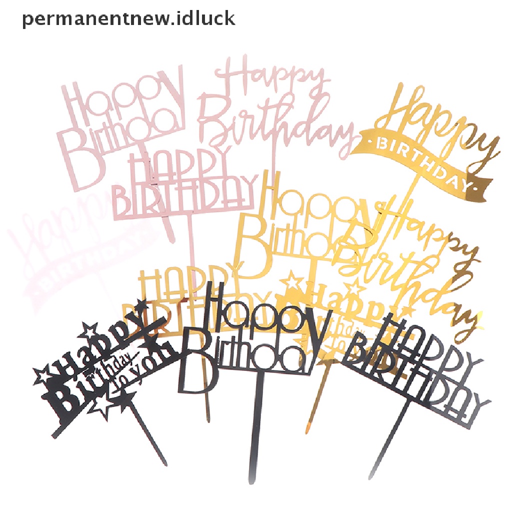 1 Pc Topper Kue Ulang Tahun Bahan Plastik Akrilik Untuk Dekorasi Pesta