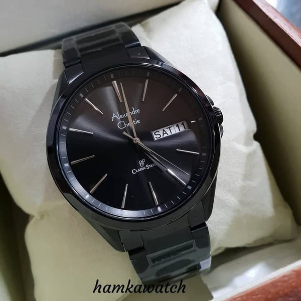 Jam tangan Pria PREMIUM - alexander cristie original ac8592 full black
