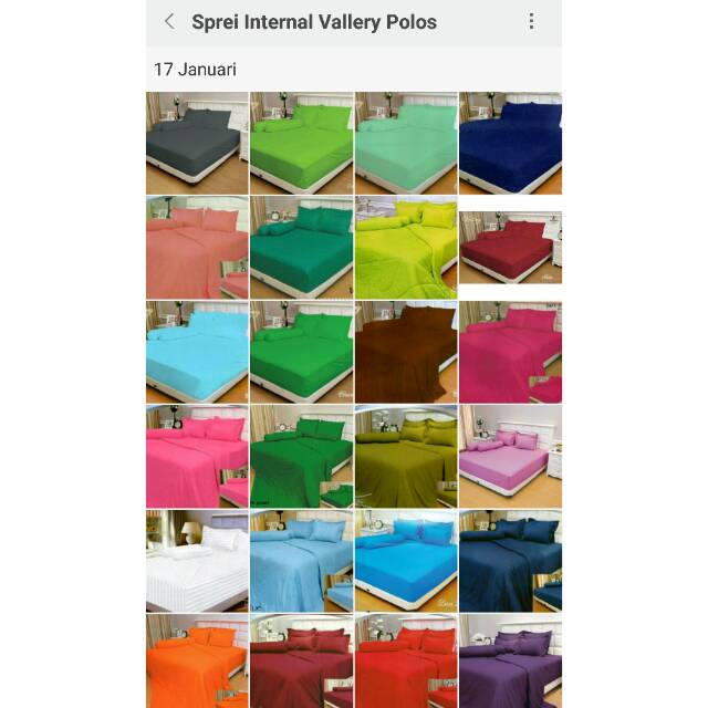 Sprei Internal Vallery Bantal 4 ukuran 180x200