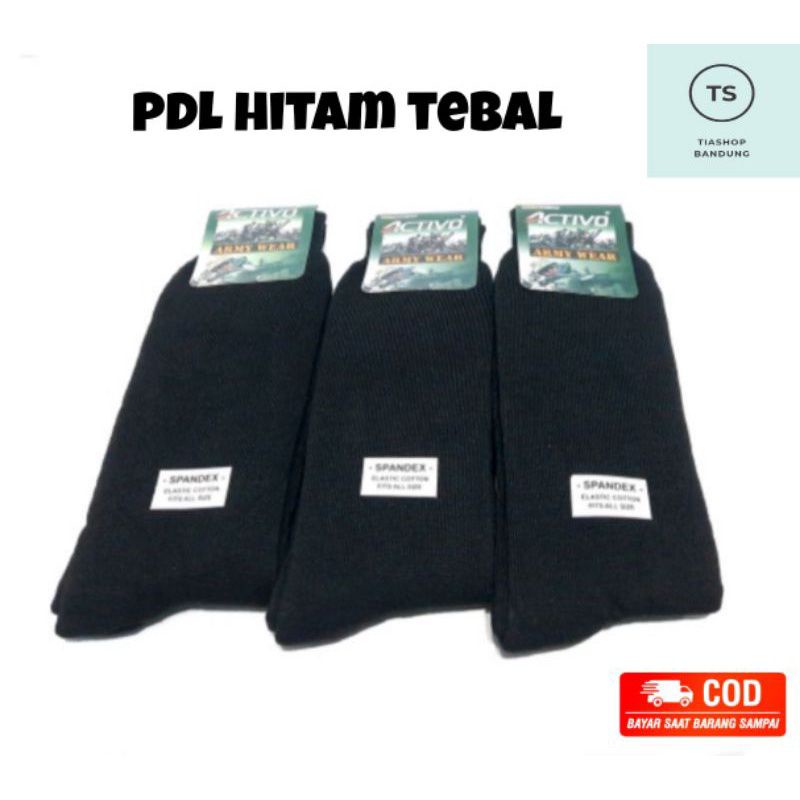 1 Lusin Kaos Kaki PDL Hitam Tebal || Kaos Kaki Pria || Kaos Kaki Hitam Tebal