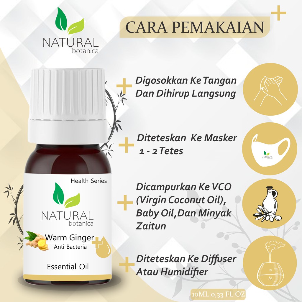 Natural Botanica Ginger Essential Oil Pure Minyak Esensial Aroma Terapi Diffuser Humidifier