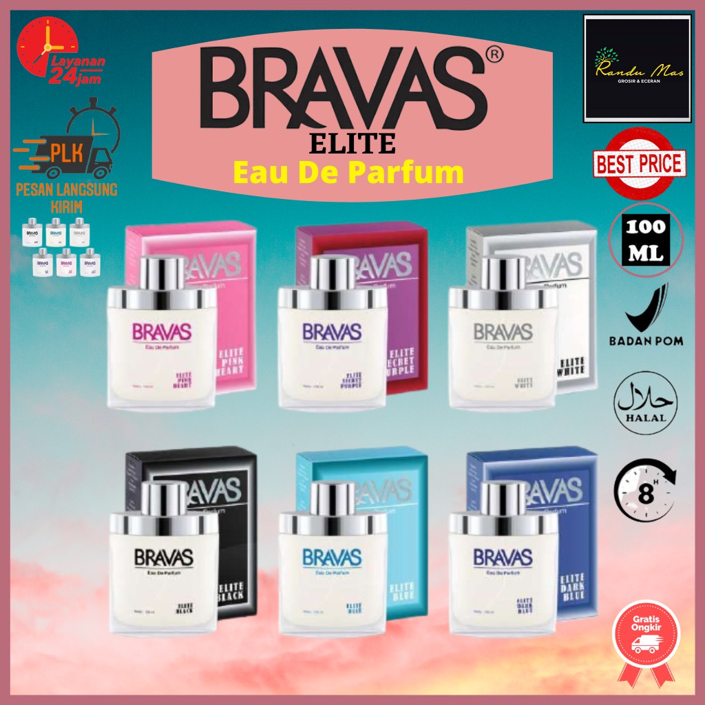 Parfum Original Bravas Elite100 ML Eau De Parfum BPOM Halal Perfume Spray Besar EDP Ori