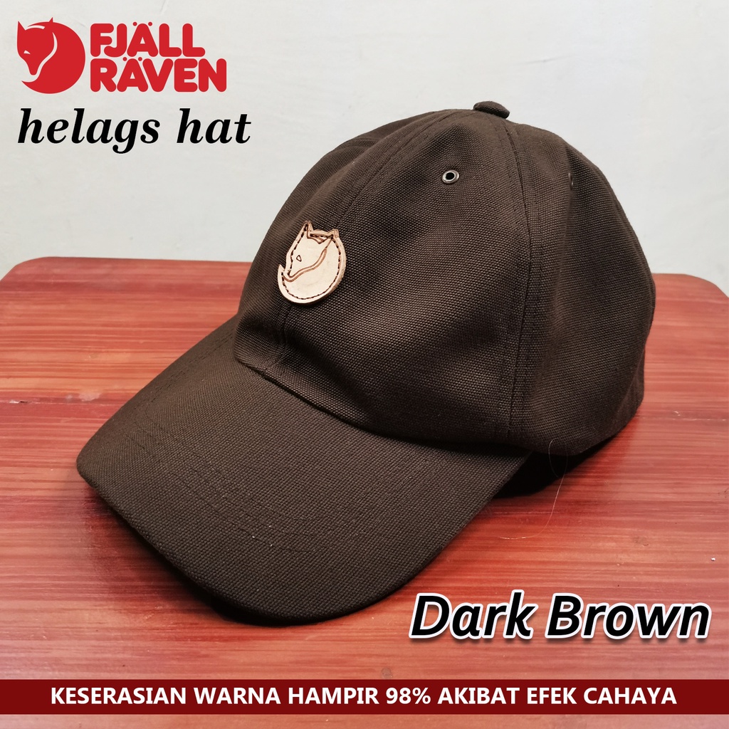 TOPI OUTDOOR FJALLRAVEN HELAGS CAP HAT NEW REPLIKA / TOPI MODEL BISBOL PENDAKI PRIA WANITA-COKLAT GELAP