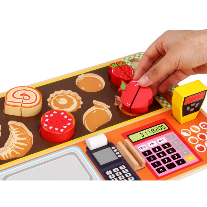 KABI Wooden FRUIT STORE Board Puzzle Game / Mainan Kayu Pretend Play Anak Masak-Masakan / Mainan Pretend Play Kasir Fruit Store / Mainan Toko Buah-Buahan Anak / Mainan Edukasi Puzzle Kayu Berkualitas