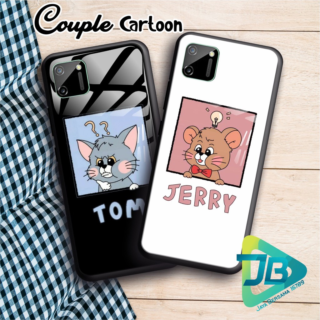 SOFTCASE BACK CASE GLASS KACA COUPLE CARTOON OPPO VIVO XIAOMI SAMSUNG REALME IPHONE ALL TYPE JB4793