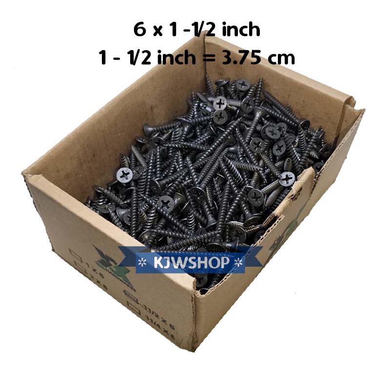 Drywall Sekrup Gypsum 6mm x 4cm Sekrup Baja Hitam 1.5 Inch Sekerup Gipsum Draywall 6mm x 1 1/2 In Dr