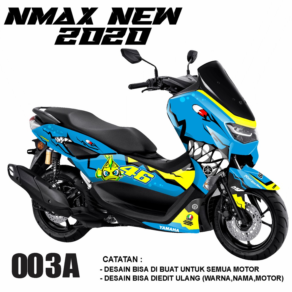 Decal Sticker Dekal Stiker All New Nmax 2020 Facelift Fullbody Desain HIU SHARK Kombinasi -003