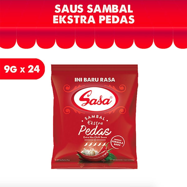 

SASA Sambal Extra Pedas 216gr - Saos Sambel Cabe Sachet 24 x 9gr
