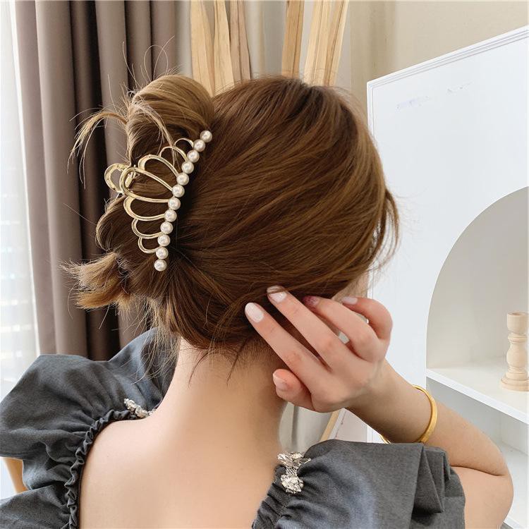 Jepir rambut korea wanita jepit jedai besar mutiara motif baru import 9.2cm