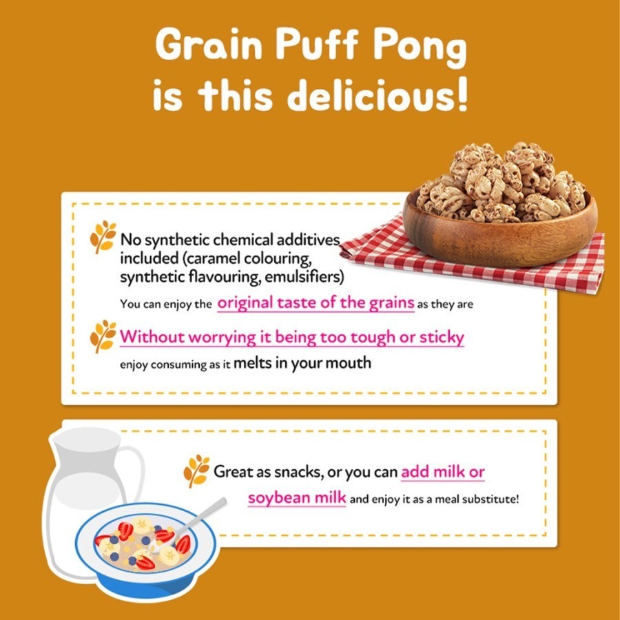 Ivenet Grain Puff Pong - Cereal / Makanan Ringan Gandum - Snack Anak 2y+ - Cemilan Anak Bayi