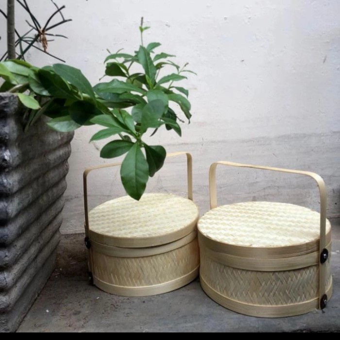 rantang bambu murah rantang bambu 10cm susun 1