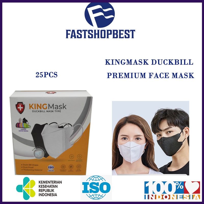 Masker Duckbill King Mask Motif Garis Penutup Hidung isi 25 pcs Box