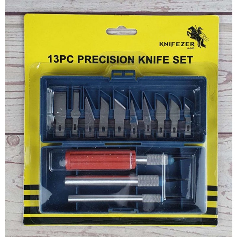 

Pisau Ukir Seni 13 in 1 Set Alat Pisau Cutter 13 Mata Pisau 3 Handle