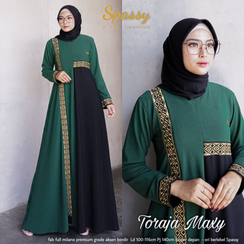 MAXY MILANO - DRESS MUSLIM - TORAJA MAXY - VALLEN MAXY ORI SPASSY HIJAB VIOLA DREs
