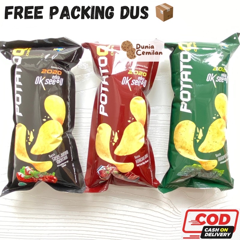 [TERMURAH!] Potato Q Chips 22gram - Keripik Kentang Enak Murah Gurih