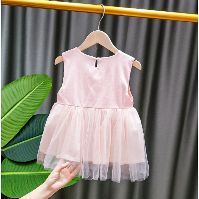 Juragan Junior [COD] RUBY Baju Dress Tutu Anak Perempuan Lengan Bahan Katun Usia 1-3,5 Tahun