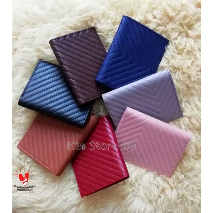 Dompet Kartu CardHolder Pria Wanita - Embos Jahit