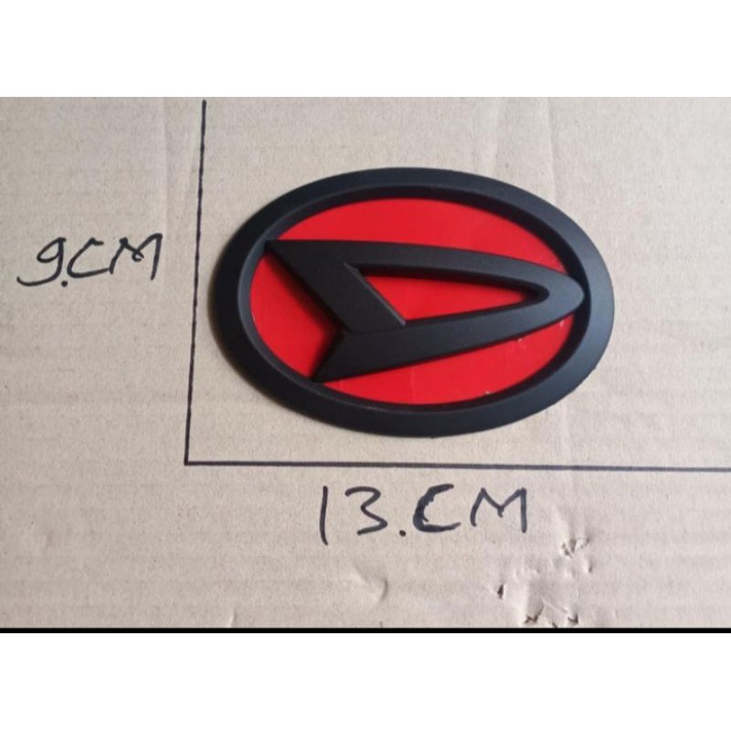 emblem logo daihatsu ayla depan dan belakang  hitam dan merah