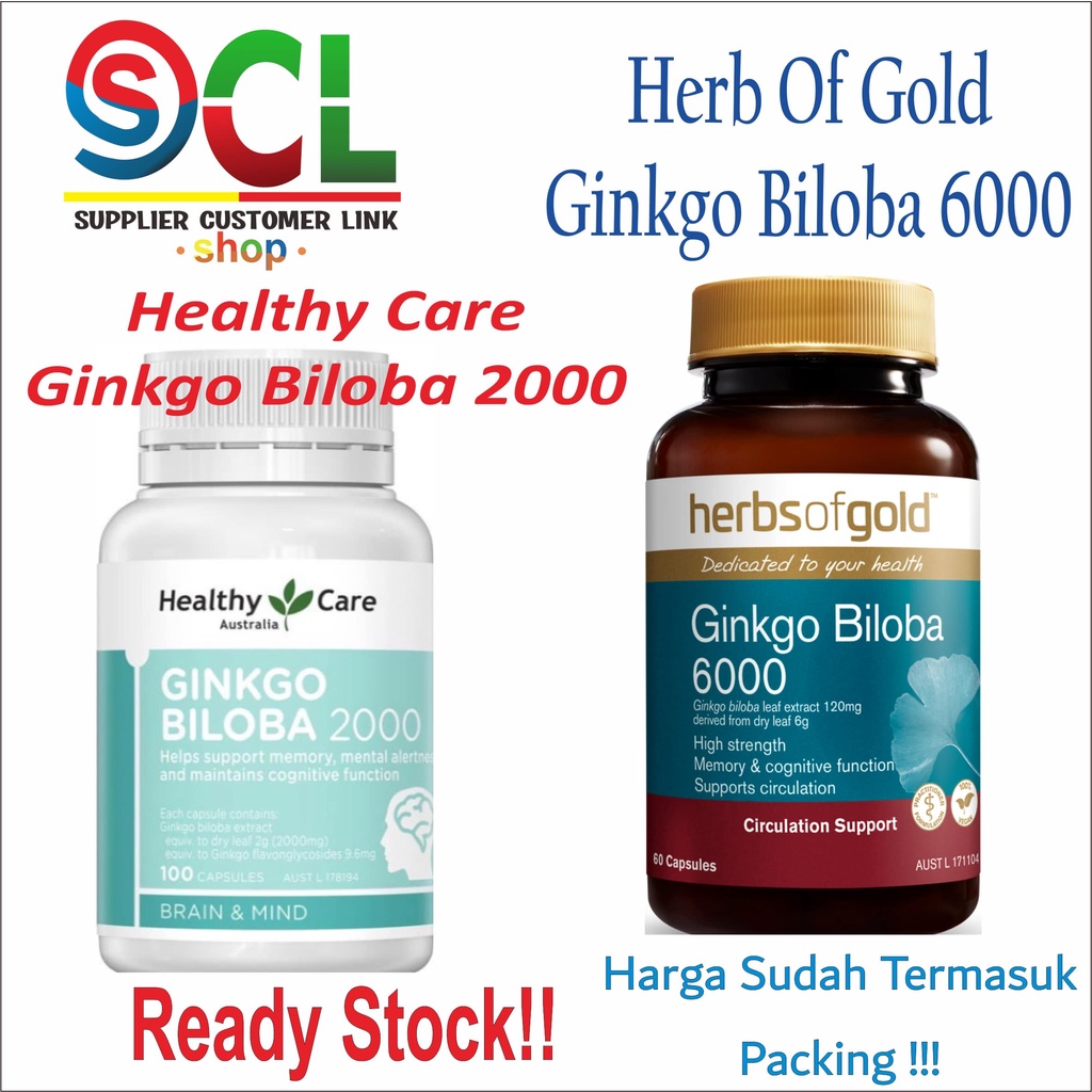Healthy Care Ginkgo Biloba & Herbs of Gold Ginkgo Biloba