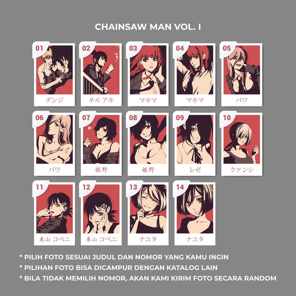 Photocard Chainsaw Man | Photocard Anime