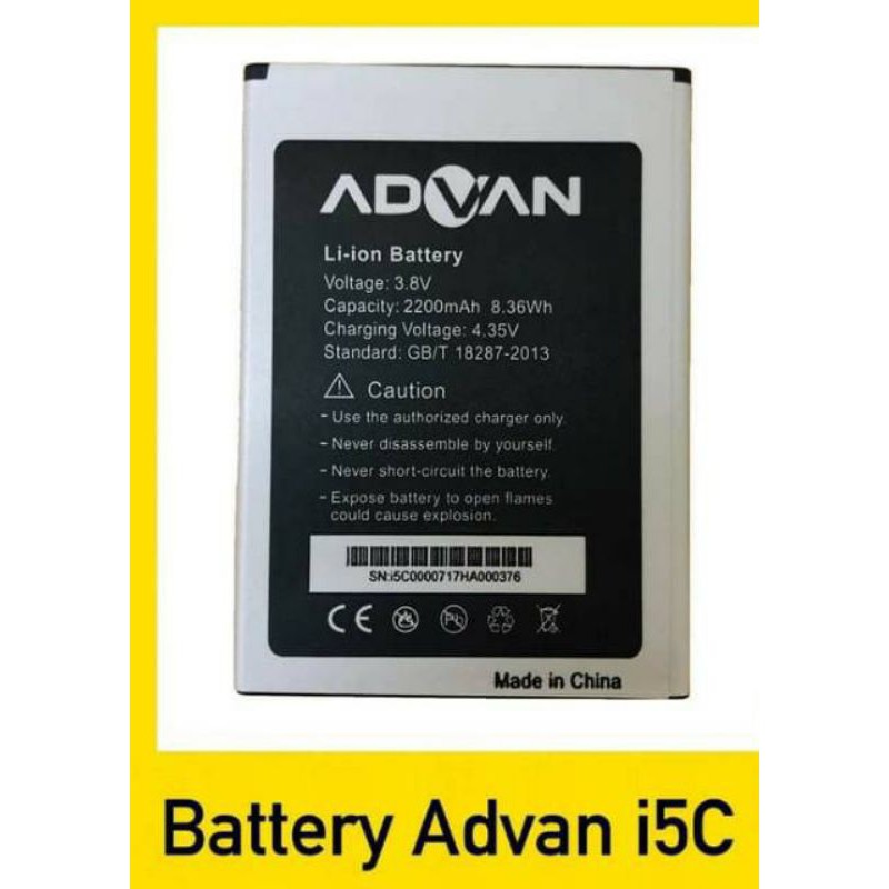 Battery Batrai Batre Advan i5C Original 99% 2500 MAH