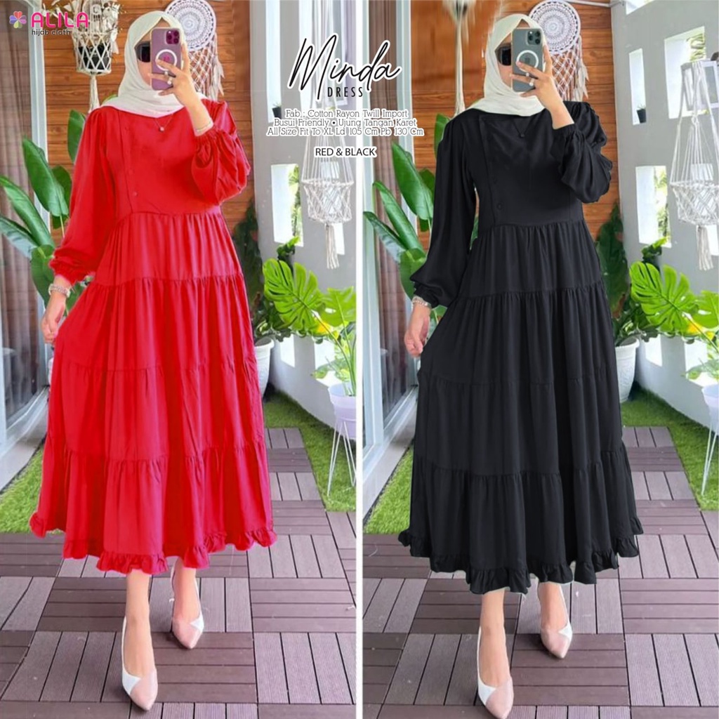 MINDA DRESS BY ALILA BAHAN COTTON RAYON TWILL SIZE XL