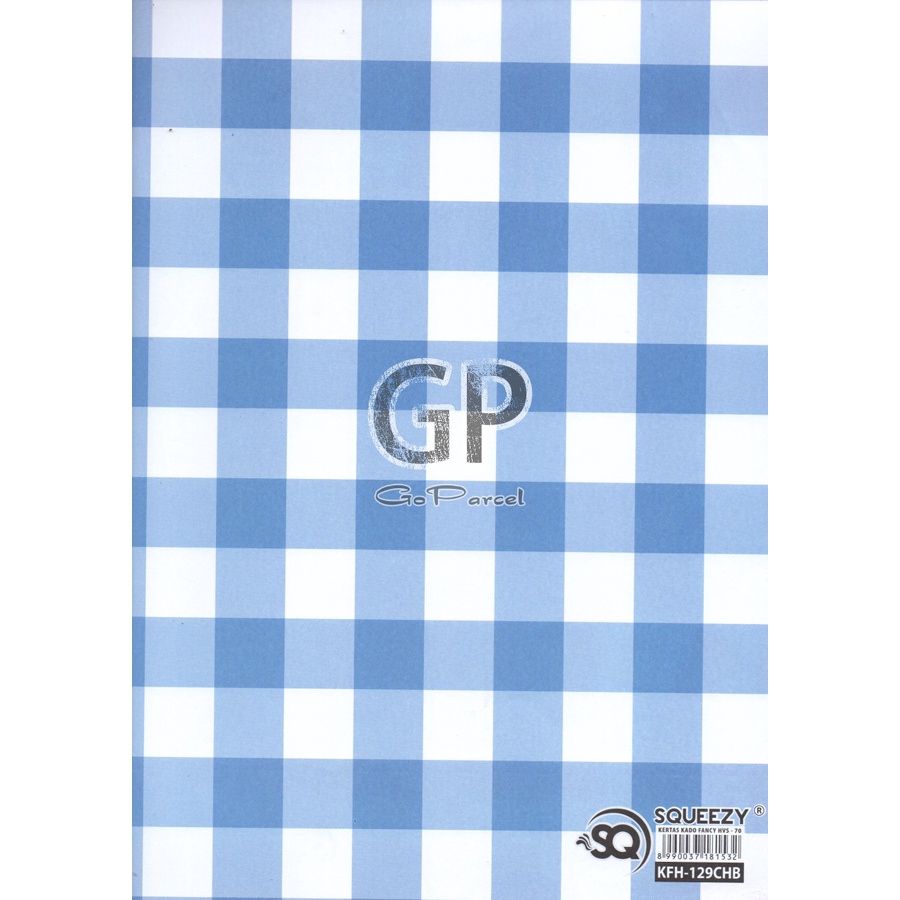 ( 5 Lembar ) KERTAS KADO SQ DOFF - GIFT WRAPPING PAPER CHECKERED / KOTAK BESAR SQUARE KECIL PLAID MINI