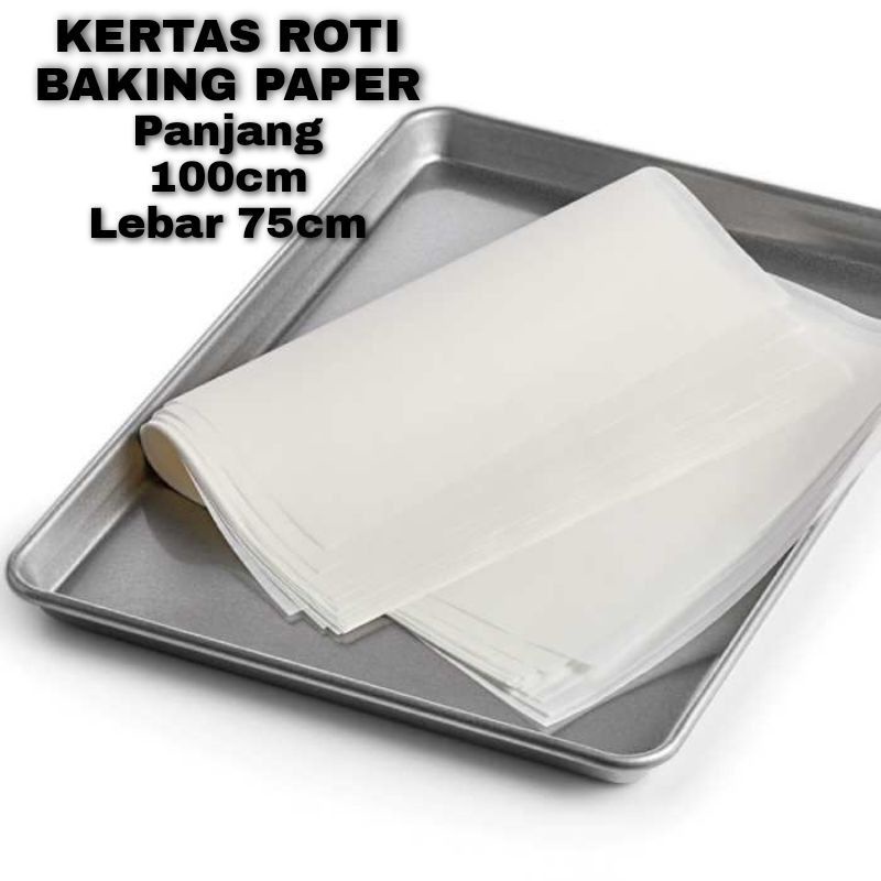 

Kertas Roti / Kertas Minyak /Baking Paper Putih Uk 75x100cm Isi 5 Lembar