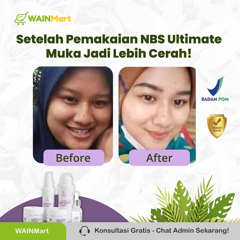 Skincare Perawatan Wajah NBS ULTIMATE Toner Facial Wash Day Cream Night Cream Serum mencerahkan Kulit Glowing