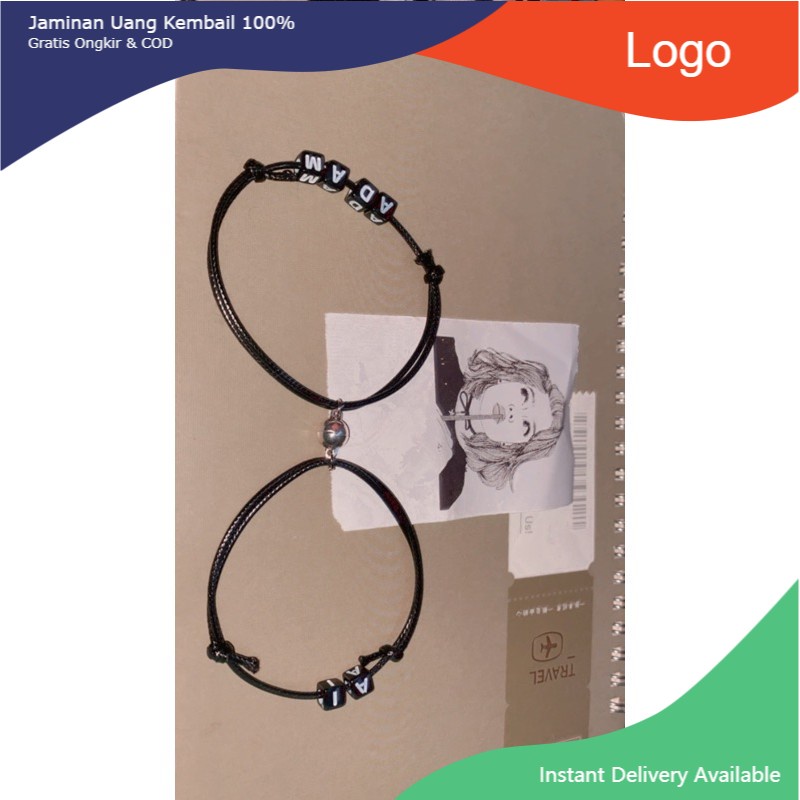 Gelang dadu inisial Magnet / gelang bracelet magnet couple / kado sahabat / pacar goodthingsgoodmood
