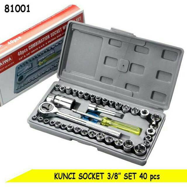 [ Aiwa ] Kunci Pas 40in1 / Konci Shock Sok 40pcs Alat Bengkel Set