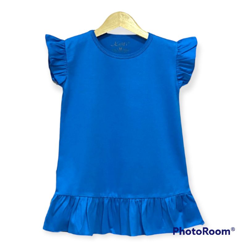 Daster Anak Ruffle Polos Size 1-2Tahun || Daster Harian Balita