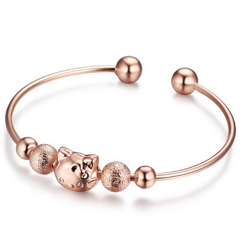 925 Perak gelang untuk wanita Perhiasan Fashion kucing lucu SZ060