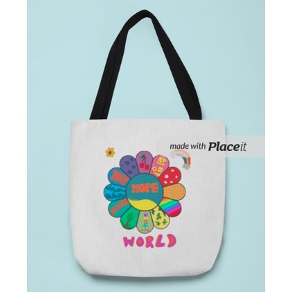 Tote Bag Tas Kanvas Jhope Flower Design