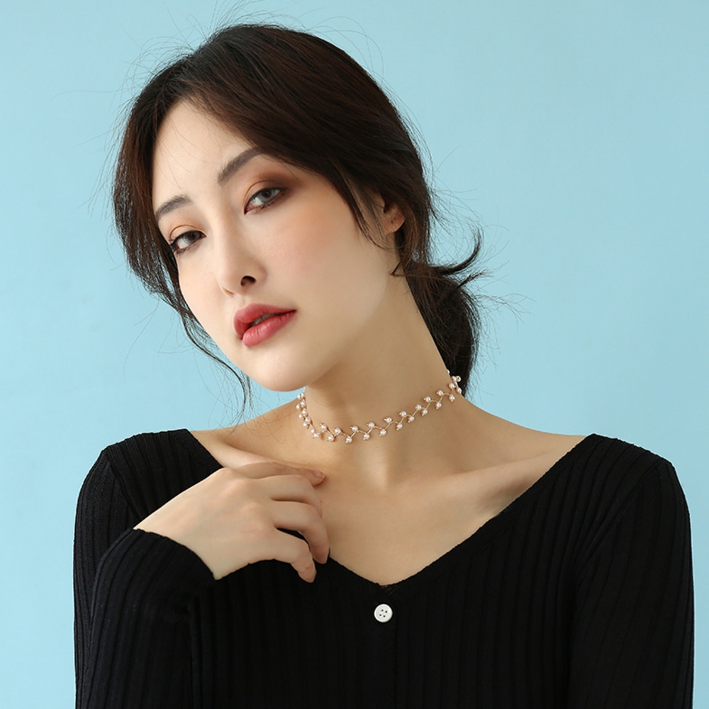 Kalung Choker Mutiara Gaya Korea untuk Wanita