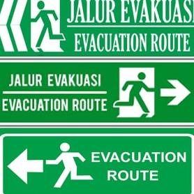 

Rambu Jalur Evakuasi. Sign Evacuation Route. Plat ACP 3mm