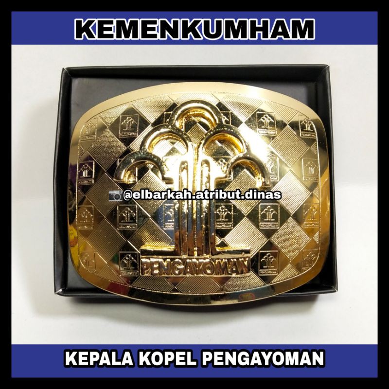 KEPALA KOPEL KUMHAM PENGAYOMAN KUNINGAN ASLI GOLD PLETING KUALITAS EXKLUSIVE