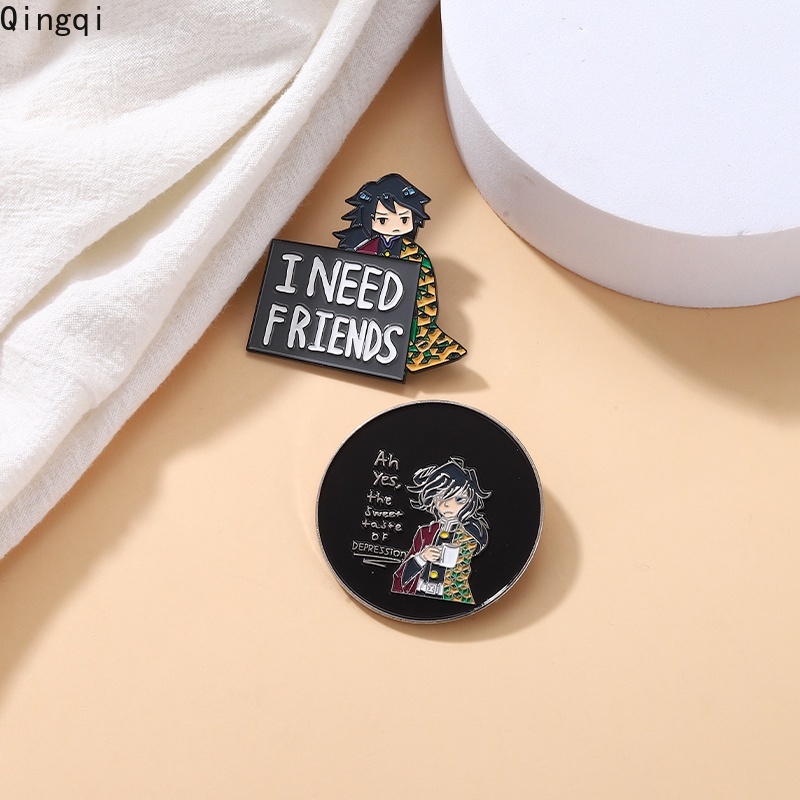 Bros Pin Enamel Bentuk Karakter Kartun Anime Demon Slayer Untuk Hadiah