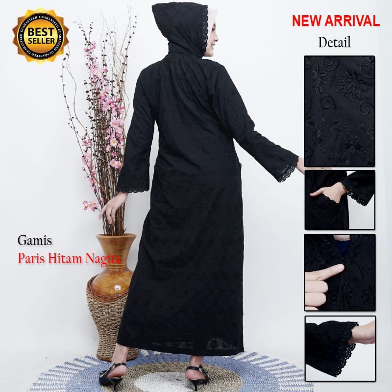 gamis kupluk hitam