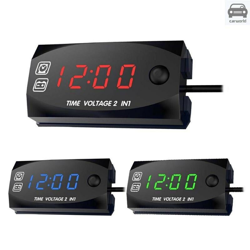 COD VoltMeter Digital Plus Jam 2 IN 1 Universal waterproof anti air