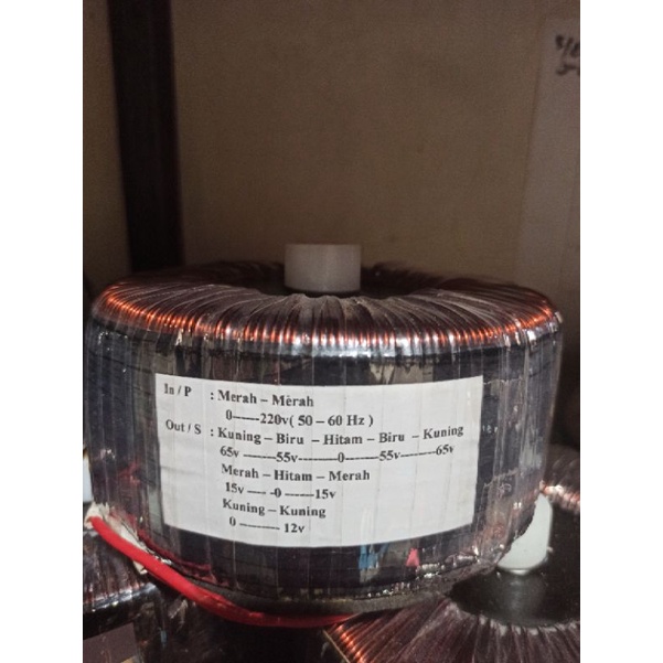 trafo toroid donat 10a ct65v..55v murni