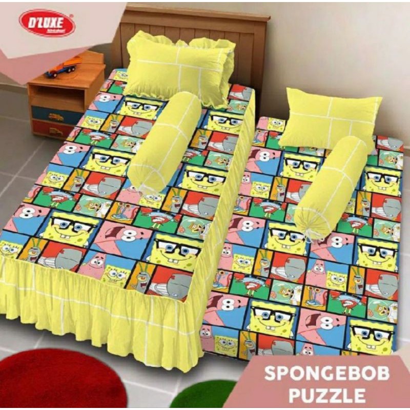 Sprei Deluxe Kintakun 2 IN 1 120x200 Single Spongebob Puzzle
