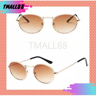 ♥TMALL88♥ Kacamata KM57 Hitam Frame Metal Kecil Gaya Vintage untuk Wanita