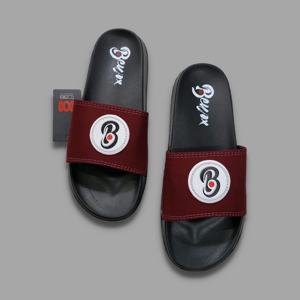 Sandal Selop Distro Pria bewox original brand Logo embosan Slip-on Pria Wanita / Sendal Slide Terbaru Sendal Slop Cowok Laki-Laki Dewasa