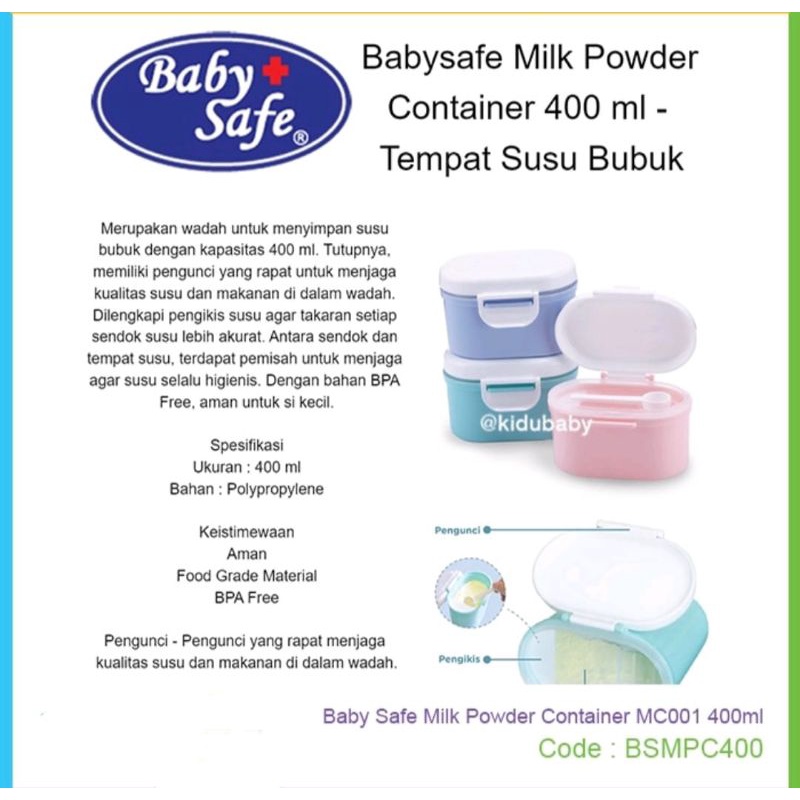 Baby safe milk powder container MC001 MC002 / tempat susu bubuk baby