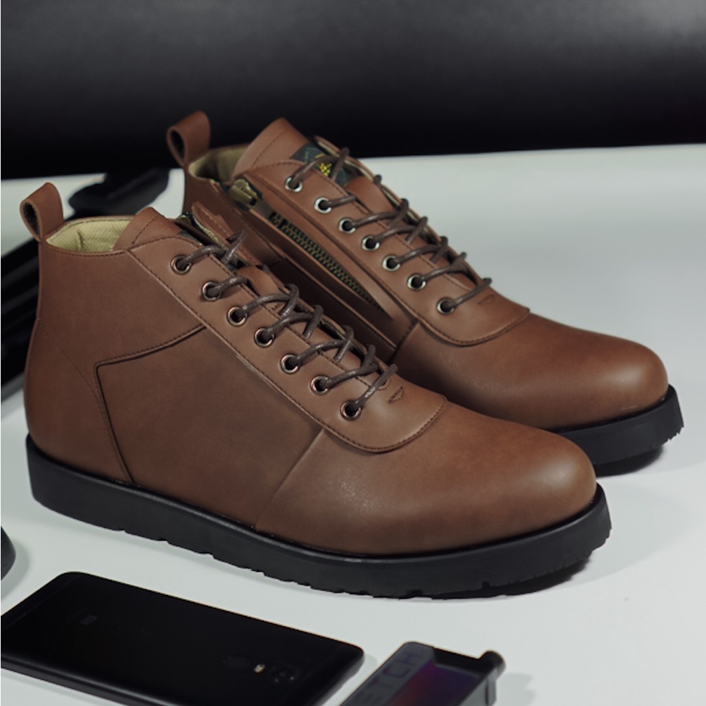 Stevy Brown | Sepatu Boots Asli Boot Klasik Pria/Cowok Lokal Footwear | FORIND x Barnum