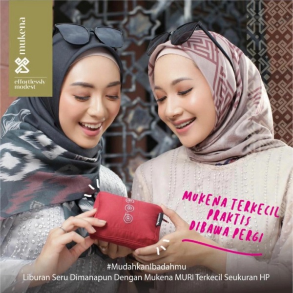 Ready Mukena Rekor Muri Mini Terkecil - Travelling Petunia case ori AB Murah